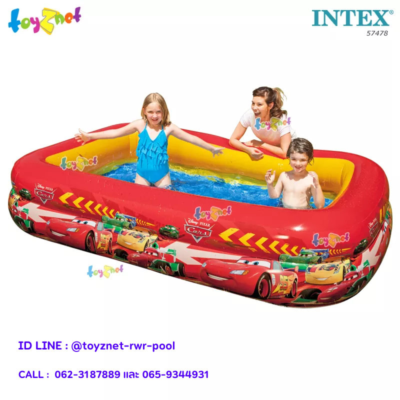 โมเดลฟิกเกอร์ อาร์ตทอย กล่องสุ่มของสะสม ของเล่นและโมเดลสะสม Intex Cars Swim Center Pool 2.62x1.75x0.56 no.57478