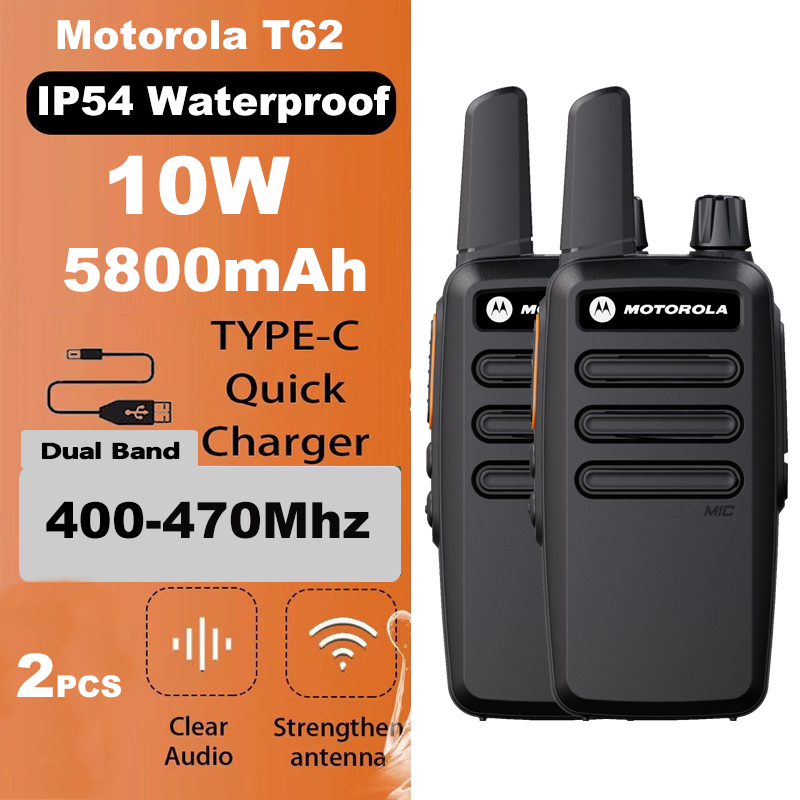 [ซื้อ 1 แถม 1] Motorola t62 โมโตโรล่า A10 อินเตอร์คอมระยะไกล 10KM UHF 199CHS 10W 5800mAh กวาด ราคา 499 บาท*ส่งฟรี