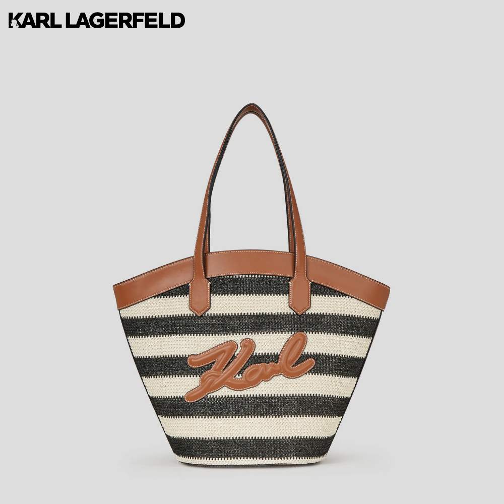 KARL LAGERFELD - K/SIGNATURE TULIP RAFFIA TOTE BAG ราคา 14,500 บาท*ส่งฟรี