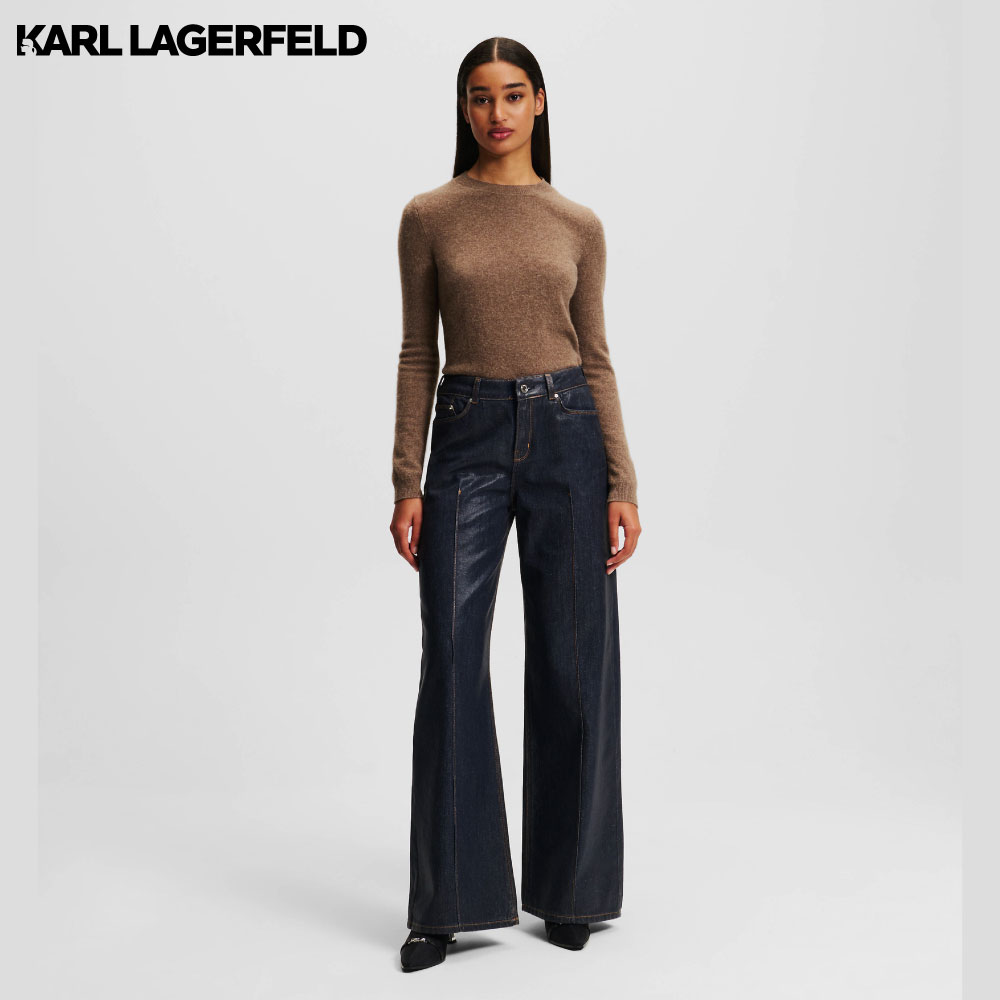 KARL LAGERFELD - COATED WIDE LEG DENIM PANTS ราคา 11,900 บาท*ส่งฟรี