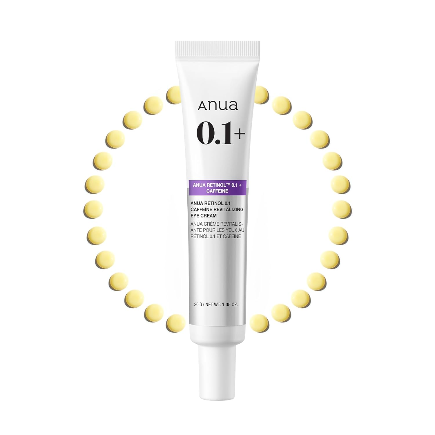 【Eye Cream】Anua Retinol 0.1 Caffeine Revitalizing Eye Cream, under Eye Cream for Hydration, Glow up Eye Contour, Niacinamide, Retinol for Face, Night Cream for Eye Care, Korean Skin Care (30G/1.05Oz) ราคา 438 บาท*ส่งฟรี