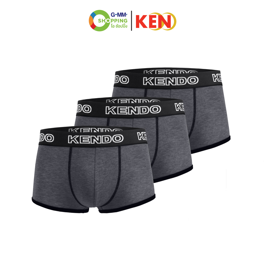 KENDO เคนโด้ กางเกงชั้นในชายทรงทรังค์ รุ่น KU231 แพ็ค 3 ตัว ขอบยางยืดทอลายโลโก้ สีเทาเข้ม #130451 ราคา 359 บาท*ส่งฟรี
