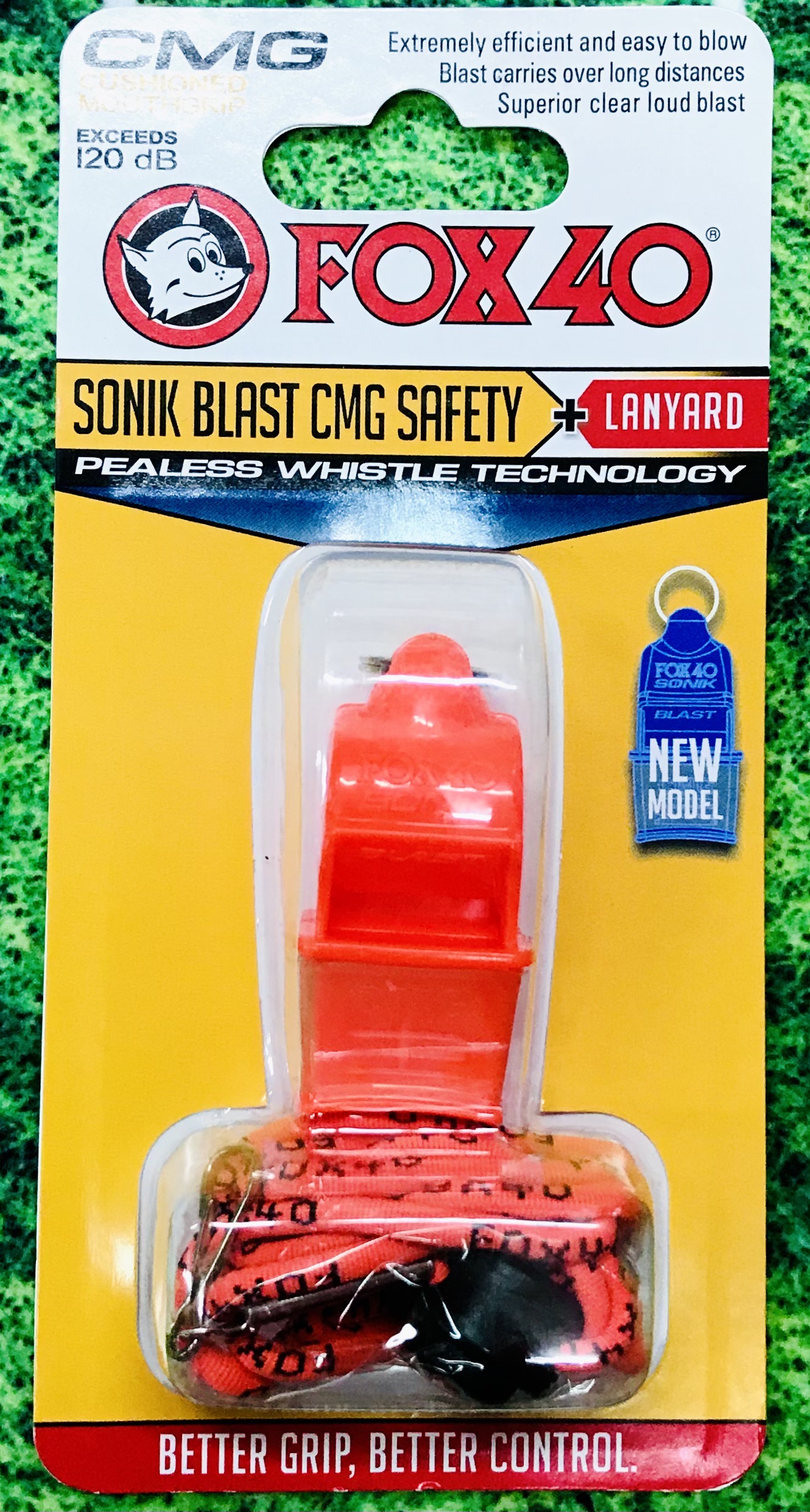 FOX นกหวีดฟอกซ์ รุ่น Sonik Blast CMG มีเสริมเทอร์โมพลาสติกที่บริเวณจุดเป่าเพื่อช่วยป้องกันฟัน + แถมฟรีสายคล้องคอ