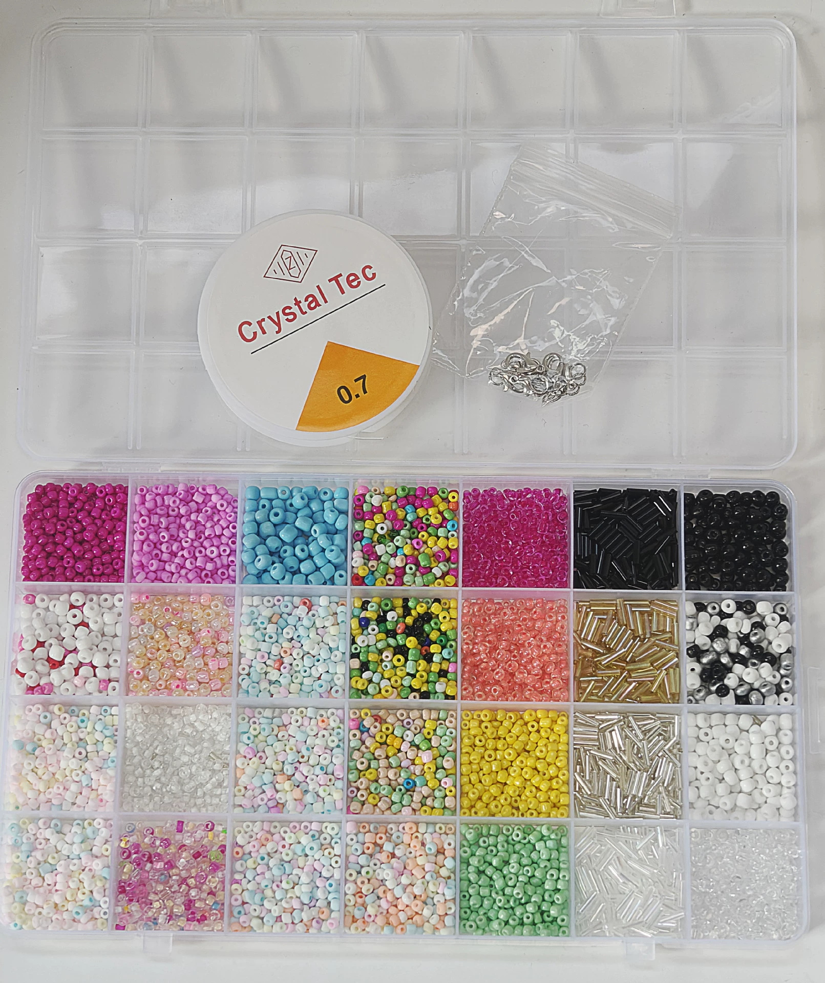 ชุดลูกปัด DIY ทำสร้อย กำไล 450+ ชิ้น พร้อมกล่อง 24 ช่อง| Beading Craft Kit ร้อยเครื่องประดับงานฝีมือ