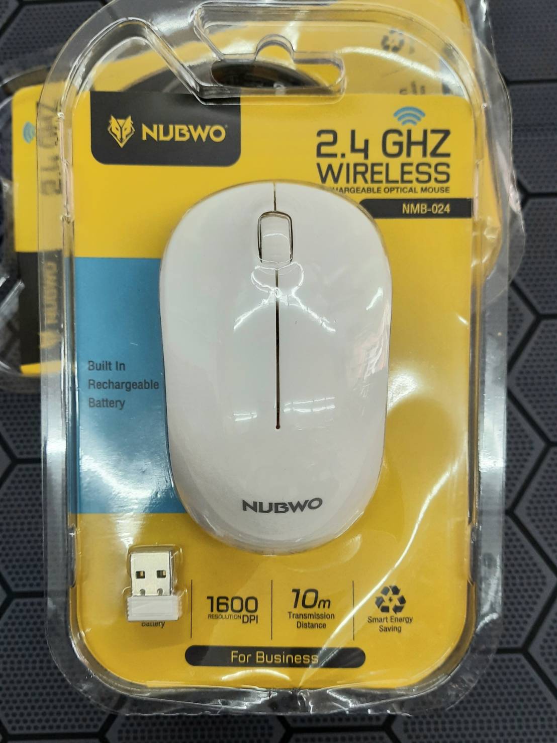 MOUSE WIRELESS NMB-024 NUBWO 2.4GHz  wireless transmission technolongy 10 meter Optical mouse 1600DPI Power by 1xAAA battery