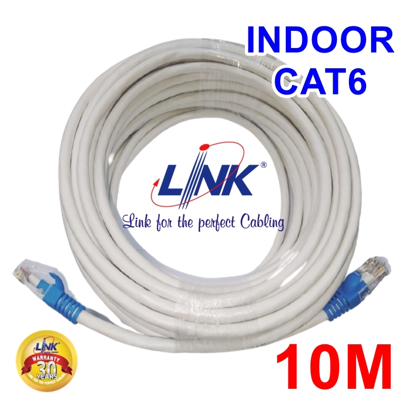 สายแลน CAT6 LINK indoor (ภายในอาคาร) ความยาว 1/2/3/5/7/10 เมตร เข้าหัวพร้อมส่ง