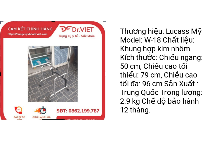 Khung tập đi Lucass W-18 không bánh xe – Hỗ trợ phục hồi chức năng hiệu quả 16 Khung tập đi Lucass W-18 không bánh xe – Hỗ trợ phục hồi chức năng hiệu quả
