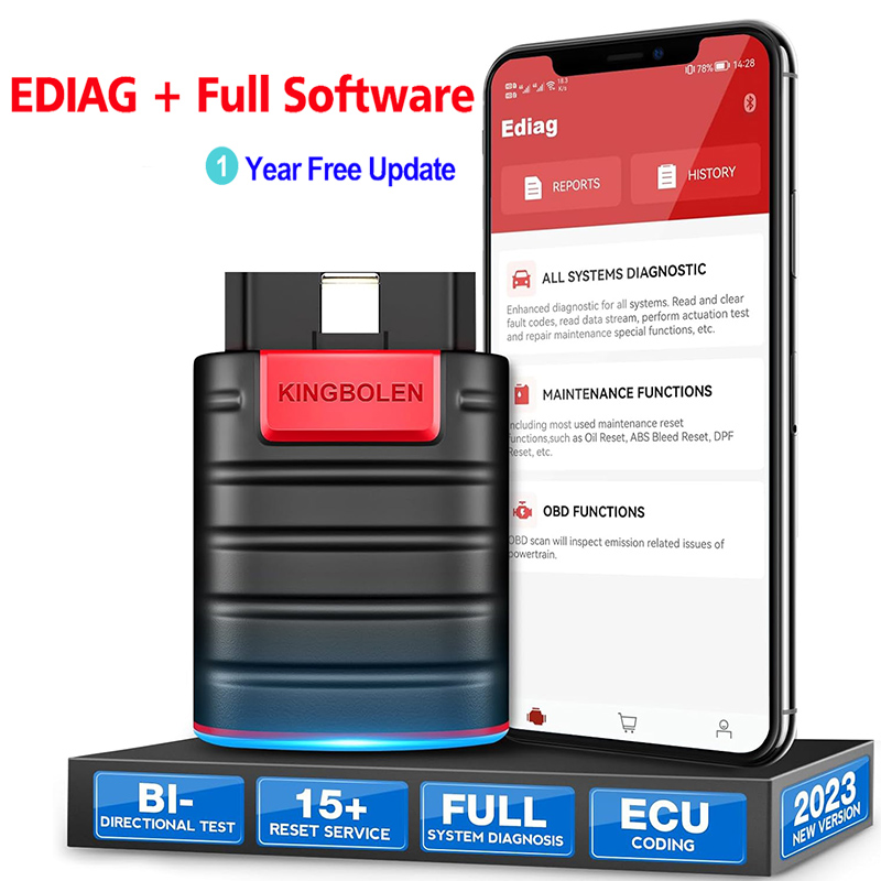 KINGBOLEN Ediag OBD2 Scanner All software 1 year free update Full system Diagnose 16 reset ecu coding ราคา 2,915 บาท*ส่งฟรี
