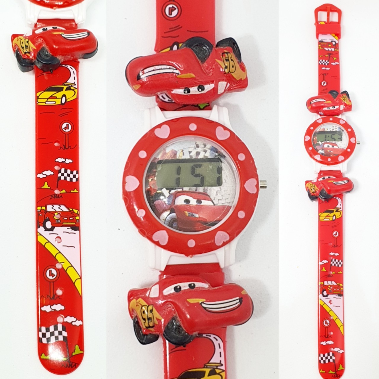 รูปภาพรายละเอียดของ (พร้อมส่ง)นาฬิกาเด็ก ลายการ์ตูน นาฬิกาดช ระบบ ดิจิตอล นาฬิกาเด็กผู้ชาย ลายเบ็นเท็น คาร์  4 สี สีสันสดใส นาฬิกาเด็กเล็ก RC030-1