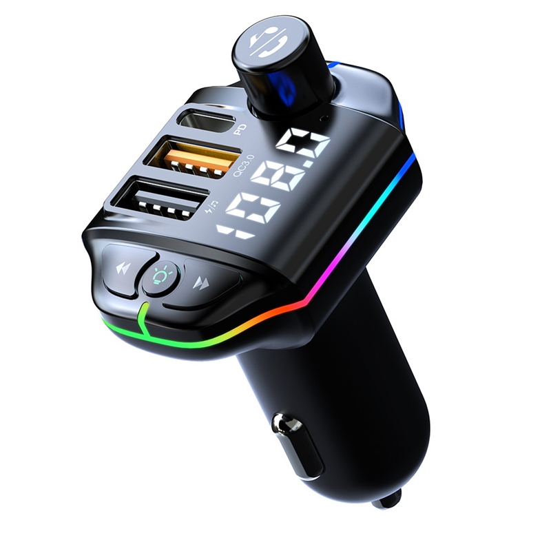 Car Bluetooth  FM Transmitter Kit Wireless Hands-Free Audio Receiver  Dual USB Fast Charger 