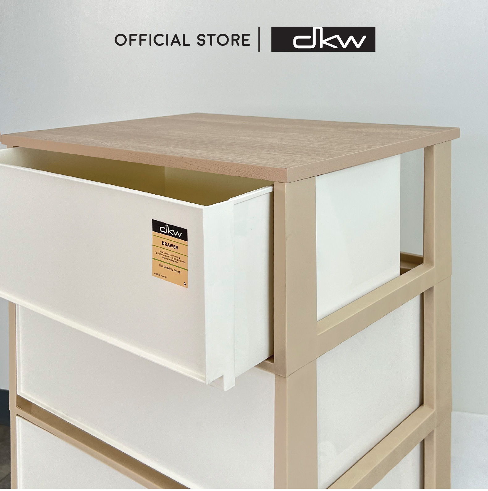 [10.10ลดแรง!] DKW HH-475/5TW ตู้ลิ้นชักท็อปไม้หน้ากว้าง 5 ชั้น ตู้รองเท้า ตู้เสื้อผ้า เก็บของใช้อเนกประสงค์ ราคา 1,999 บาท*ส่งฟรี