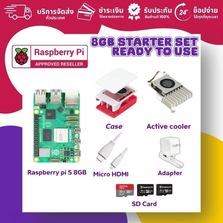 Official Raspberry Pi 5 8GB Starter Set Has Not yet Been Installed with Os (Tax Invoice Can Be Issued. Provide Details Via Chat) ราคา 9,890 บาท*ส่งฟรี