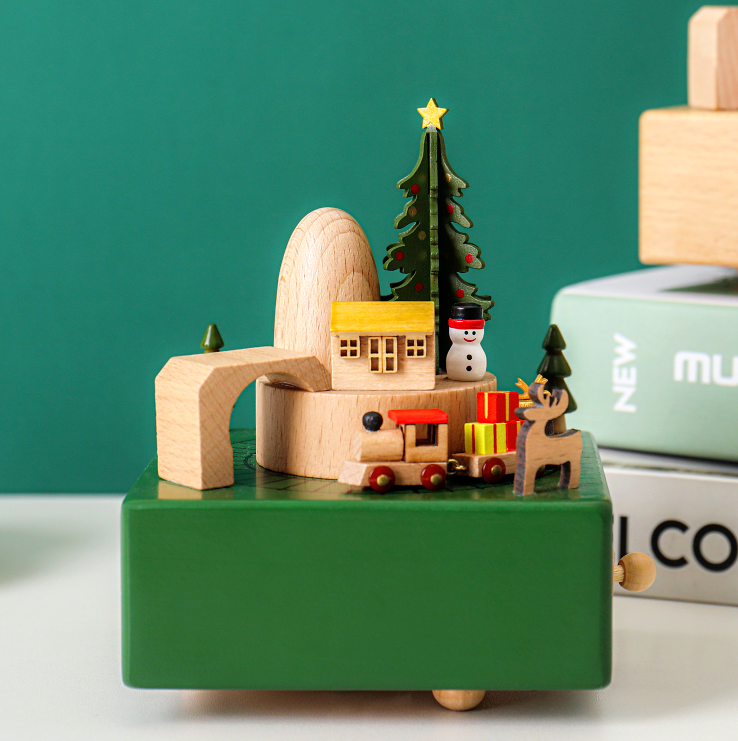 Sky City Carousel Small Train Wooden Music Music Creative Birthday Christmas Gift Present to Girl