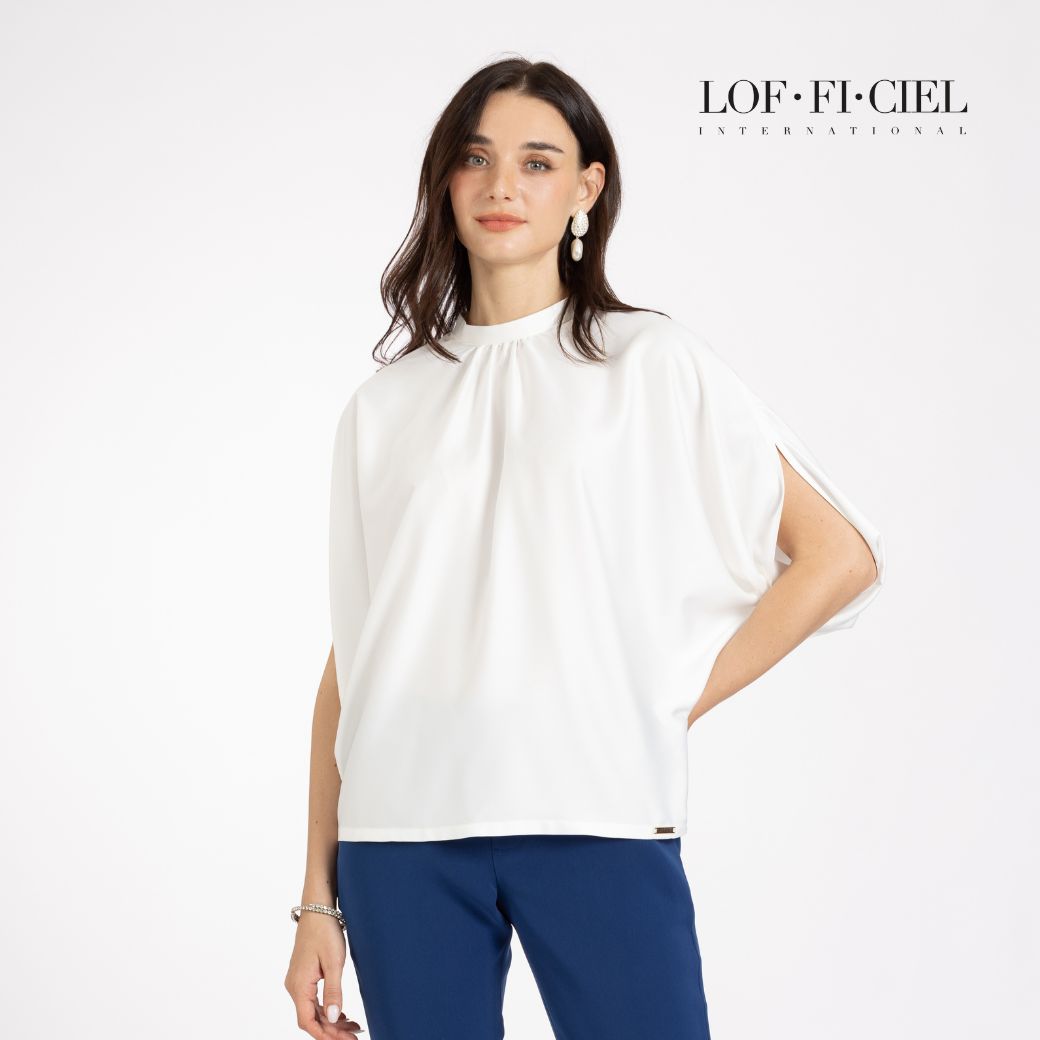 Lof-Fi-Ciel Woman's Blouse Silk Satin, Women's Shirt, Loose Fit, No Sleeves, White F9Y1Wh ราคา 1,990 บาท*ส่งฟรี
