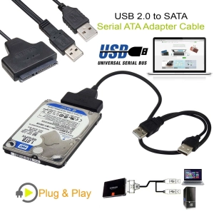 ภาพหน้าปกสินค้าUSB 2.0 to SATA 7+15 Pin 22 For 2.5\" HDD Hard Disk Drive With USB Power Cable ที่เกี่ยวข้อง