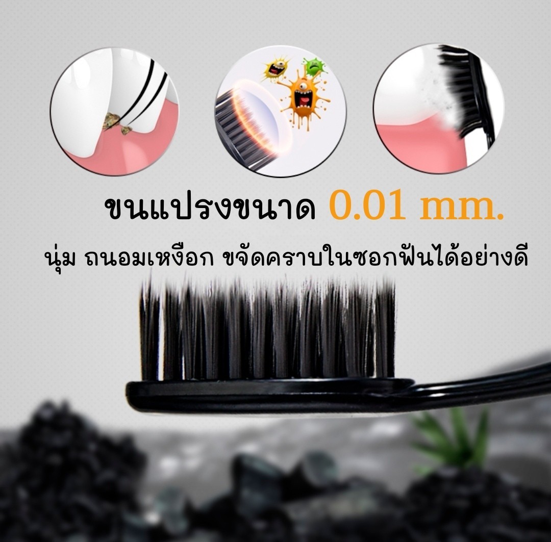 มุมมองเพิ่มเติมของสินค้า แปรงฟัน 1 แพ็ค10 ชิ้น แปรงสีฟัน สำหรับผู้ใหญ่ ขนนุ่ม แปรงได้ลึกถึงซอกฟัน ส่งจากไทย Monster2 shop