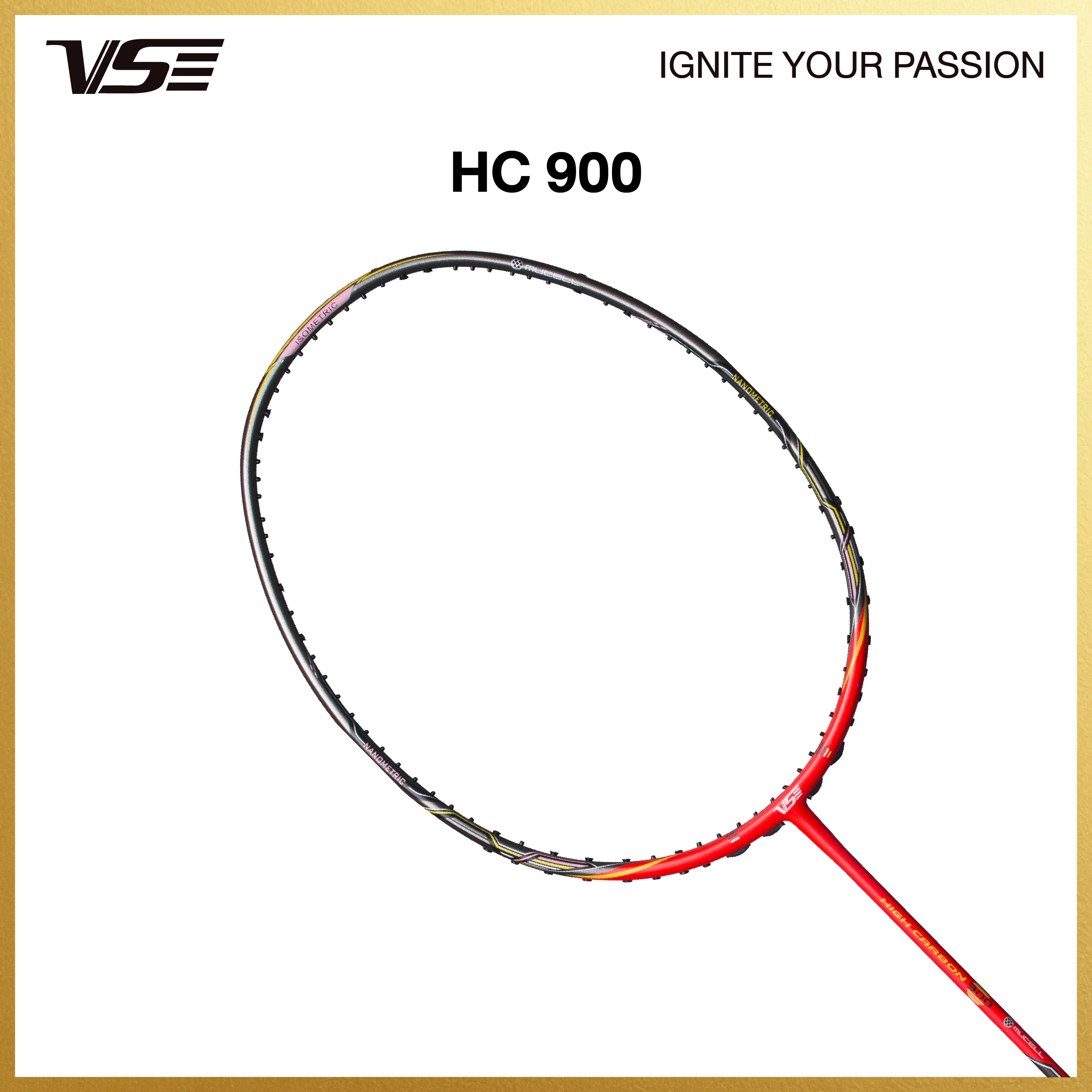 Vs Badminton Racket, Model Hc 900, Free String + Grip + Case ราคา 4,242 บาท*ส่งฟรี