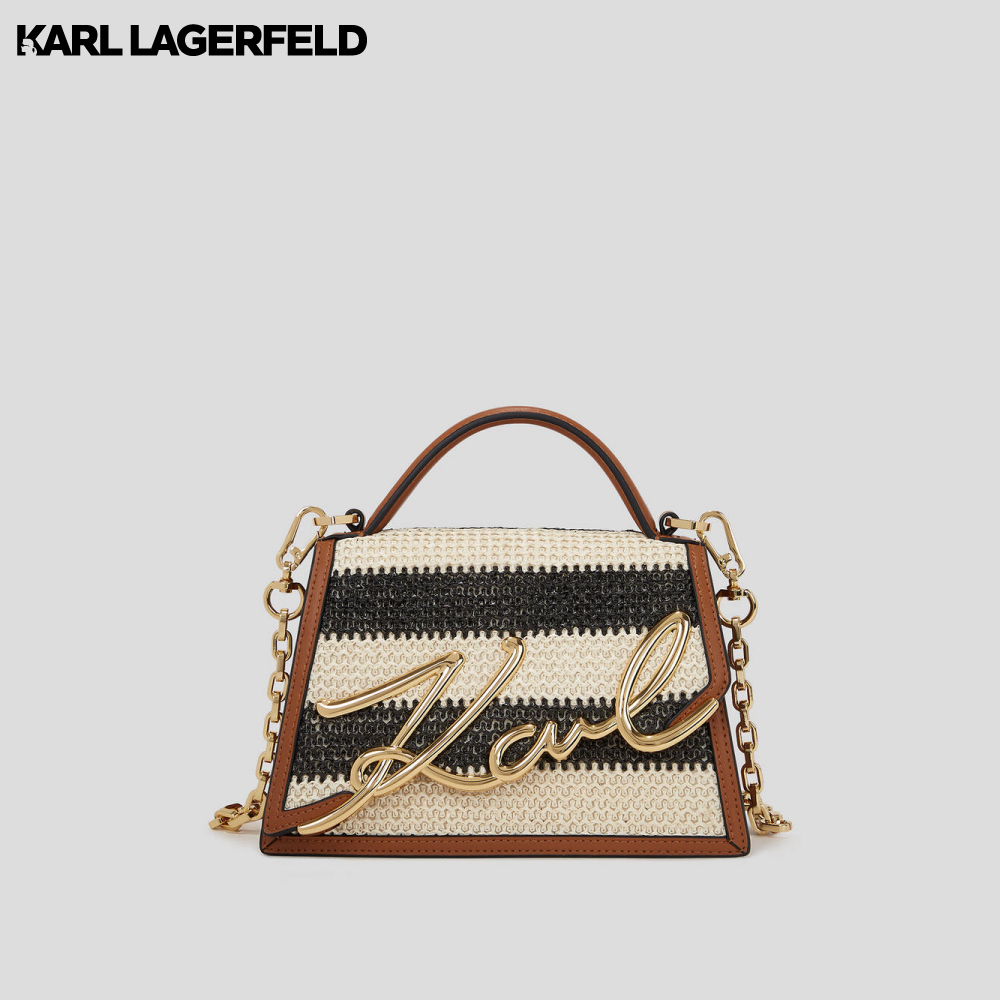 KARL LAGERFELD - K/SIGNATURE SMALL RAFFIA CROSSBODY BAG ราคา 14,500 บาท*ส่งฟรี