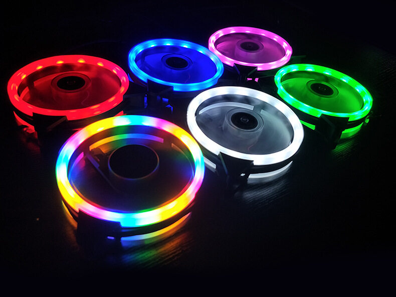 รายละเอียดเพิ่มเติมเกี่ยวกับ 【กรุงเทพจัดส่งที่รวดเร็ว】color กรณี RGB วงกลมระบายความร้อน 2 แหวน cpu led พัดลม 120 มิลลิเมตร 12 เซนติเมตร RGB LED แหวนสำหรับคอมพิวเตอร์เมนบอร์ดคูลเลอร์น้ำหม้อน้ำเย็น ความเร็ว 1200