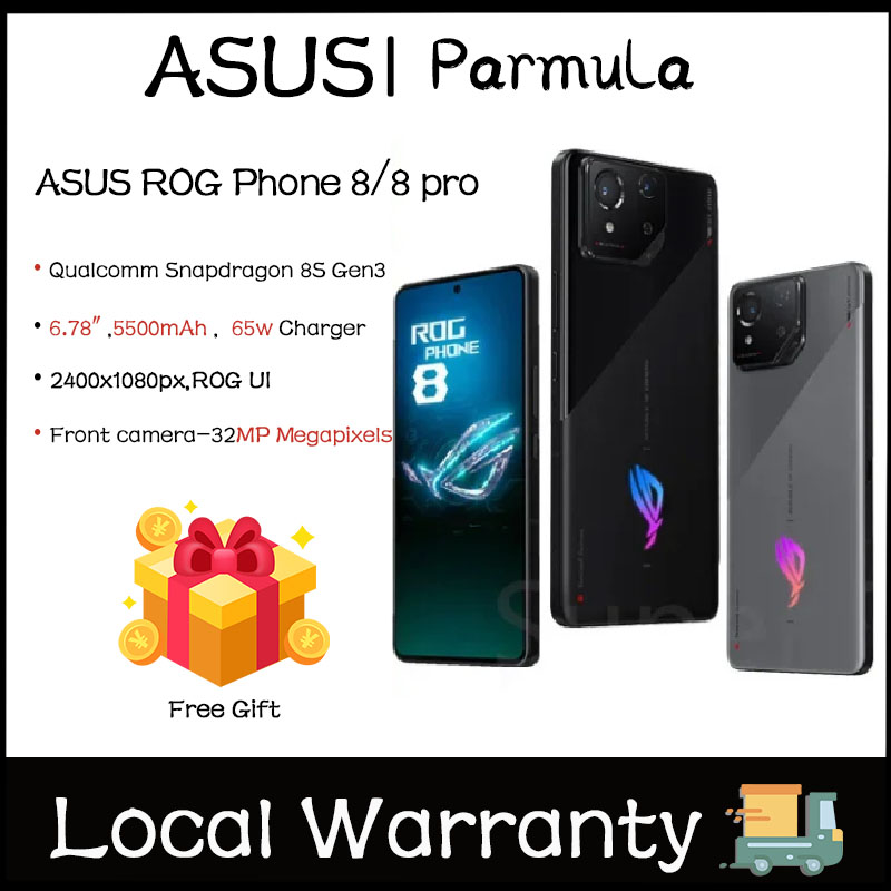 Asus ROG Phone 8/8 Pro 5G Gaming Phone/ASUS ROG Gaming Phone/ASUS Snapdragon 8 Gen 3 Gaming Phone/6.78” 165Hz Samsung Gaming Screen/5500 mAh Battery/Dual SIM/65W Fast Charging ราคา 27,000 บาท*ส่งฟรี