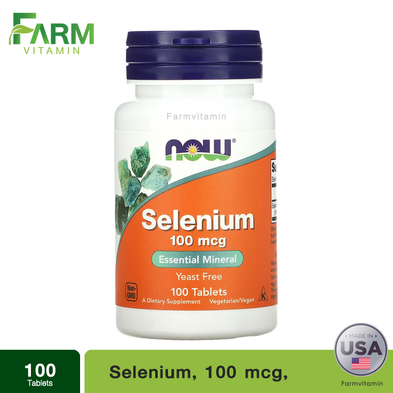 NOW Foods, Selenium, 100 mcg, 100 Tablets ราคา 390 บาท*ส่งฟรี