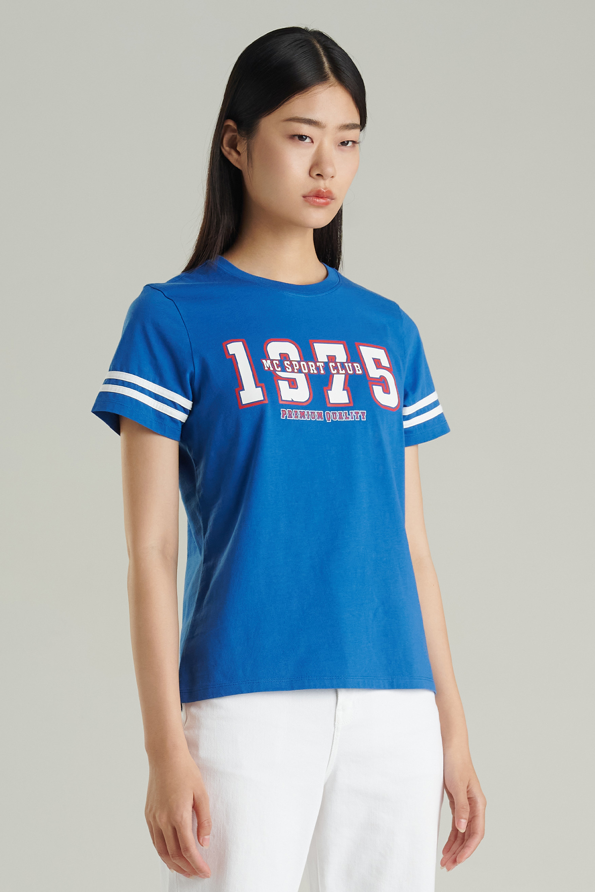 Mc jeans เสื้อยืดแขนสั้นผู้หญิง คอกลม สีน้ำเงิน MTTZ834 ราคา 447 บาท*ส่งฟรี