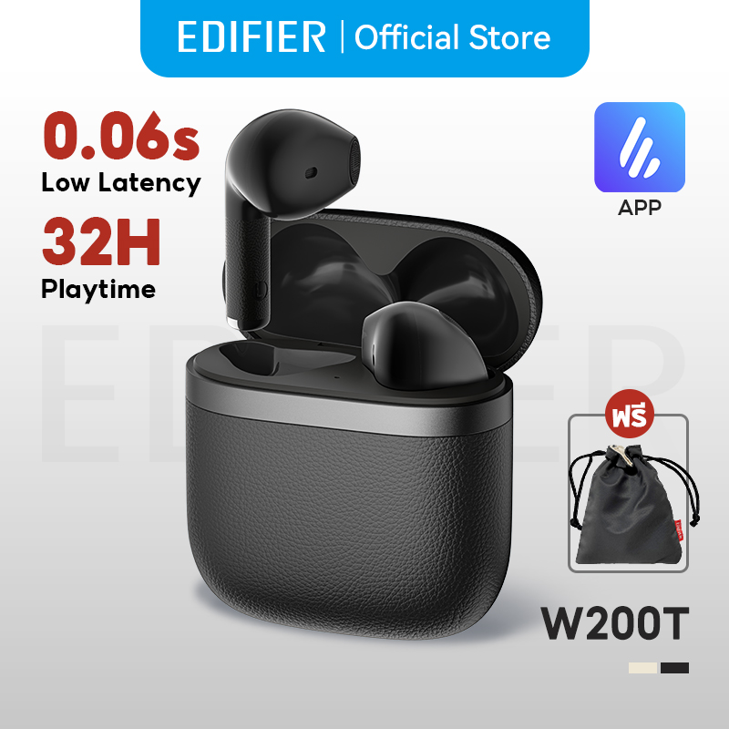 Edifier W200T หูฟังไร้สาย True Wireless Bluetooth 5.4 พร้อมระบบตัดเสียงรบกวน AI แบตเตอรี่ใช้งานได้นาน 32 ชั่วโมง รองรับการเชื่อมต่อแบบหลายจุด IP54 หูฟังบลูทูธ ราคา 1,679 บาท*ส่งฟรี