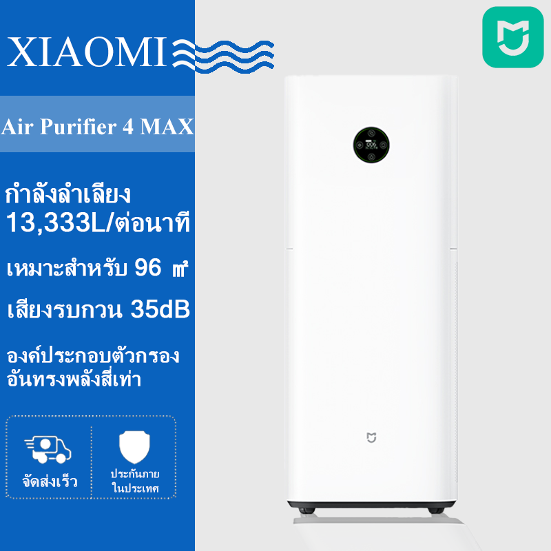 MIJIA Smart Air Purifier 4 MAX CADR 830m³/h 96m² XIAOMI HOME APP เครื่องฟอกอากาศอัจฉริยะ โทรศัพท์มือถือ ควบคุมผ่ xiaomi home app control ราคา 18,900 บาท*ส่งฟรี
