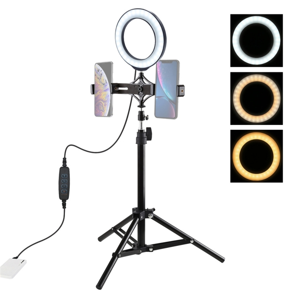 XUANY แต่งหน้าเติมแสงด้วยขาตั้งกล้อง3ตัวเลือกแสงไฟถ่ายภาพ Selfie Stick โคมไฟโทรศัพท์แฟลชวิดีโอ LED Selfie แหวนไฟ