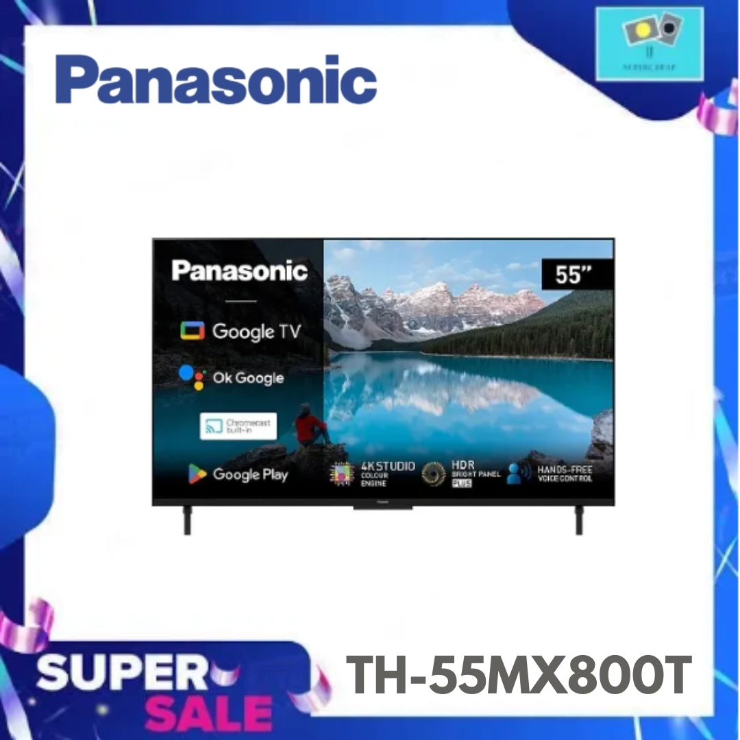 Panasonic ขนาด 55 นิ้ว รุ่น TH-55MX800T LED 4K HDR Smart TV Google TV Series MX800T ราคา 15,990 บาท*ส่งฟรี
