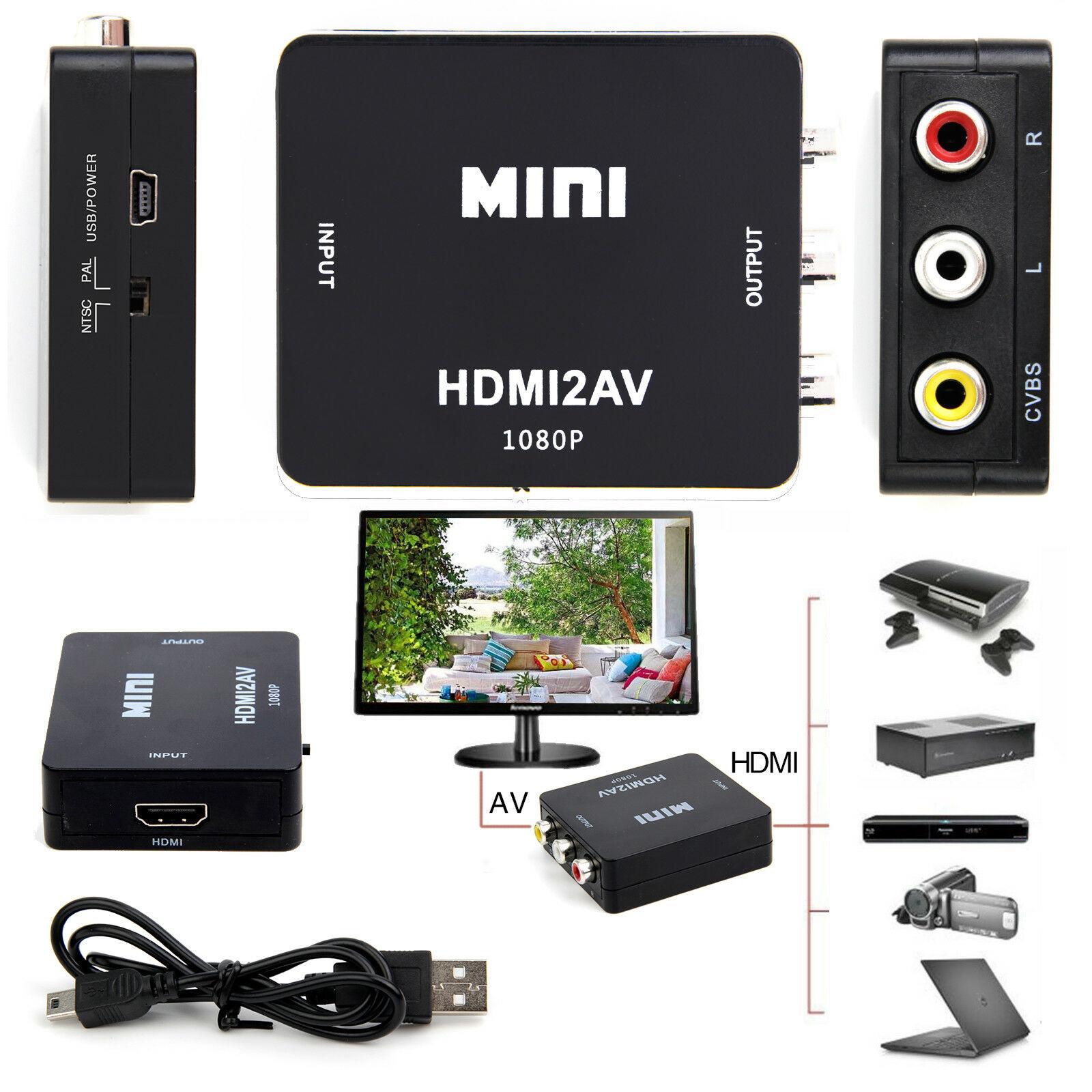 Mini ตัวแปลงสัญญาณ HDMI to AV Converter HD 1080P HDMI2AV Video Converter Box HDMI to RCA /AV/CVSB