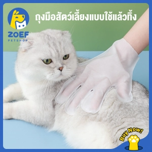สินค้า [จัดส่งในพื้นที่] ZOEF ถุงมือสัตว์เลี้ยงแบบใช้แล้วทิ้ง, ถุงมือทำความสะอาดระงับกลิ่นกายสำหรับแมวและสุนัข, ถุงมือทำความสะอาดฆ่าเชื้อ (a glove)  LI0291