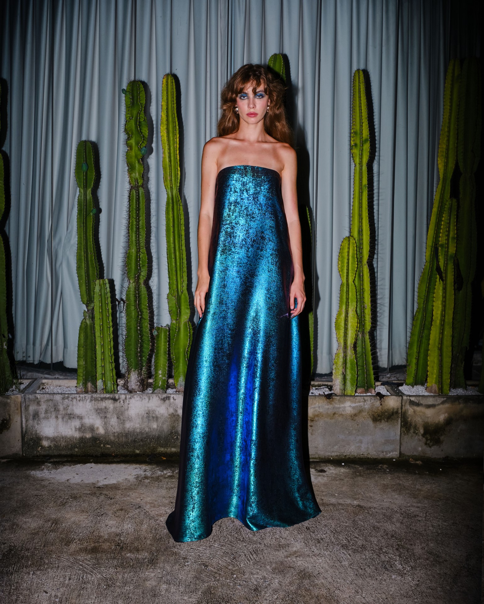 Fah Chak Woman Arian Gown Dress, Beetle Blue ชุดราตรี ชุดราตรีสีฟ้า ราคา 14,900 บาท*ส่งฟรี
