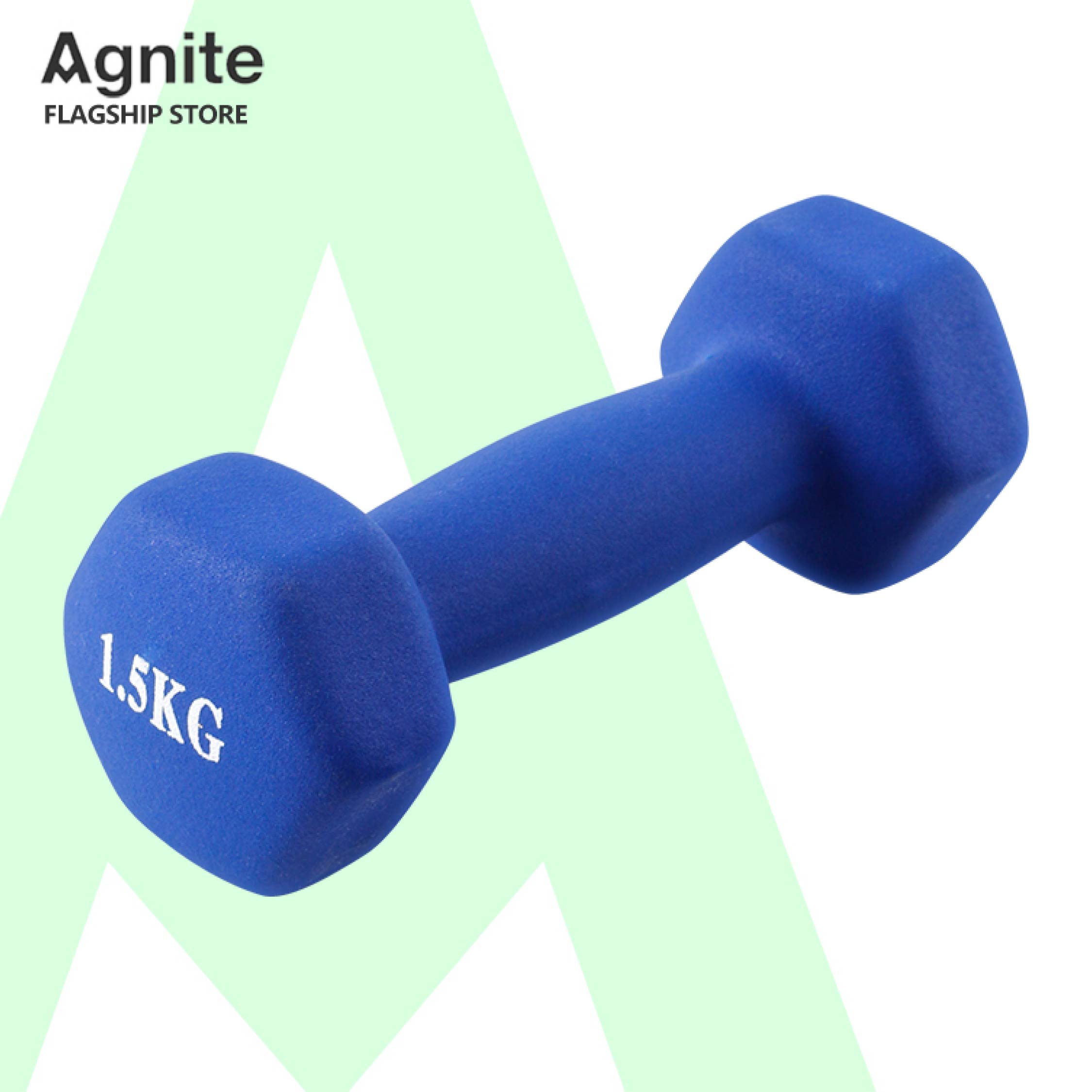 Agnite Exercise Dumbbells 1kg 1.5kg 2kg Rubber Dumbbells Dumbbells Muscle Building Dumbbells Fitness Dumbbells Strengthen Muscles Compact Size Dumbbell
