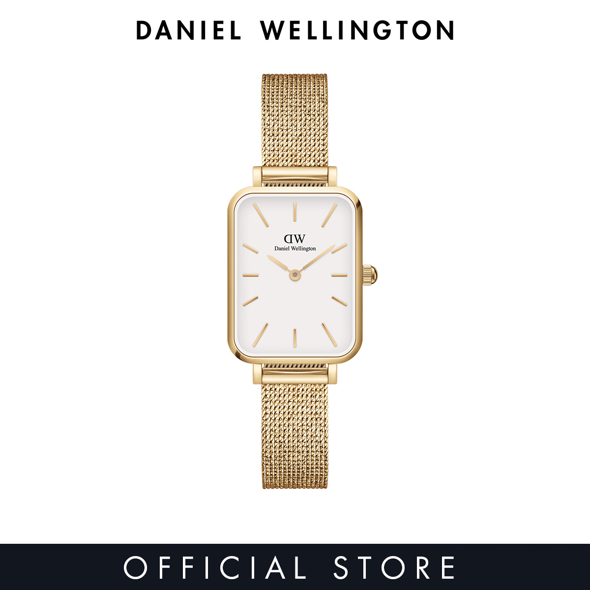 Daniel Wellington Quadro Pressed Melrose 20X26Mm Evergold with White Dial - Watch for Women - Women's Watch - Fashion Watch - Dw Official - Authentic นาฬิกา ผู้หญิง นาฬิกาข้อมือผญ ราคา 6,450 บาท*ส่งฟรี