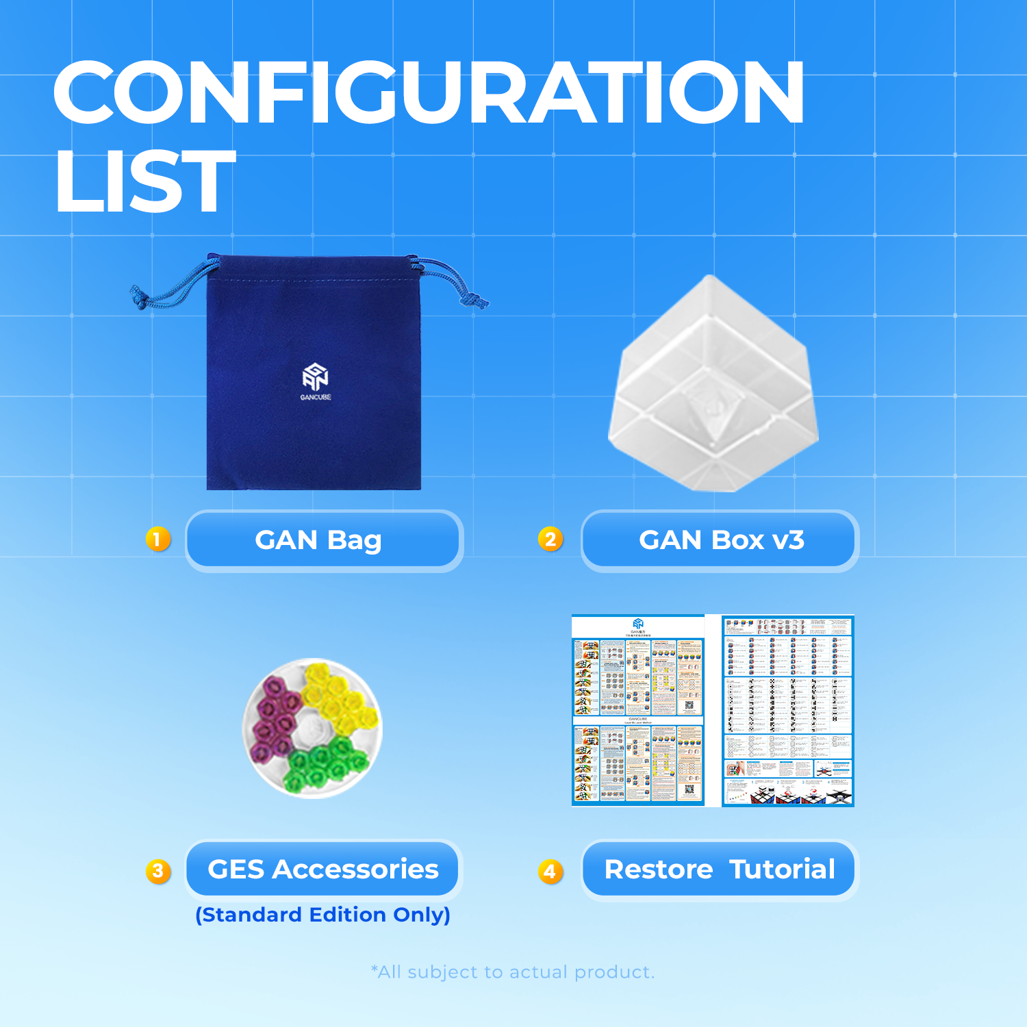 [GAN Official Store]GAN 356 M 3x3 Khối lập phương tốc độ Đồ chơi xếp hình giáo dục cho trẻ em