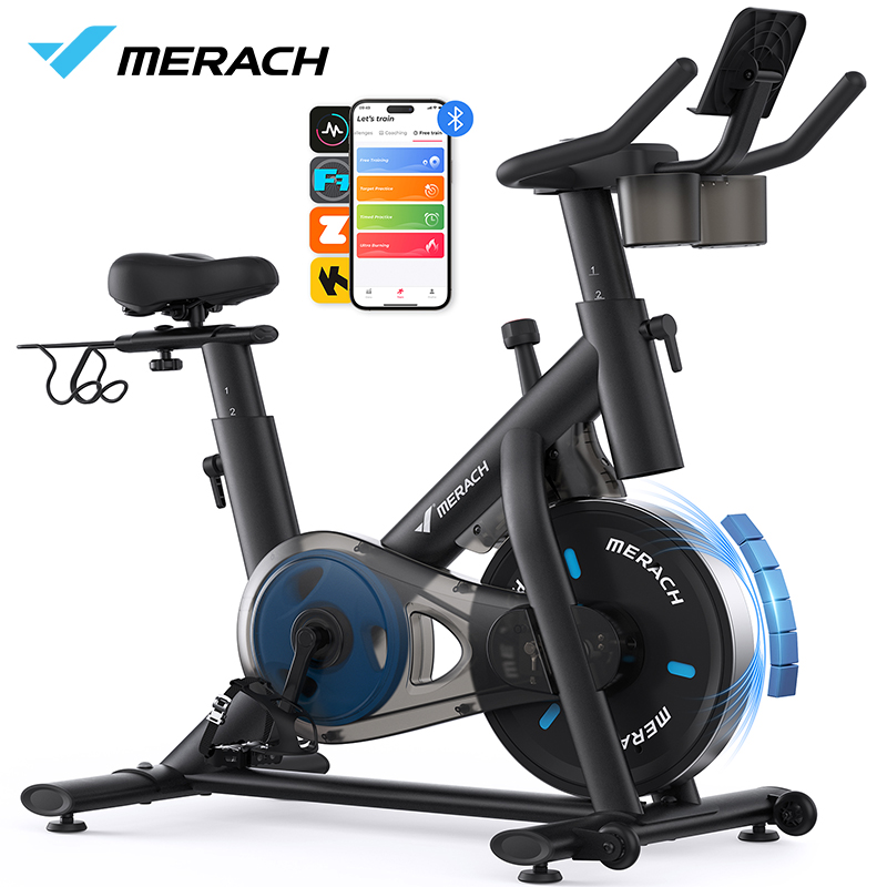 Merach Exercise Bike Exercise Bike Magnetic Friction Bicycle with Brake Pads and Special App ราคา 8,612 บาท*ส่งฟรี