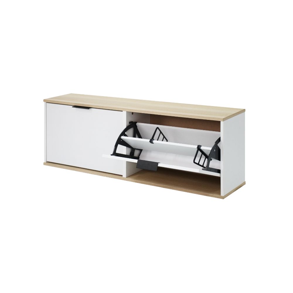 Schuhregal01 ตู้วางรองเท้าแบบมีฝาเปิด สีทูโทน ทำจากไม้คุณภาพสูง เหนียว ทนทาน รับน้ำหนักได้ดี ราคา 2,999 บาท*ส่งฟรี