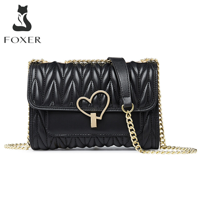 Foxer woman crossbody bag leather bag shoulder bag fashion chain bag ราคา 1,262 บาท*ส่งฟรี