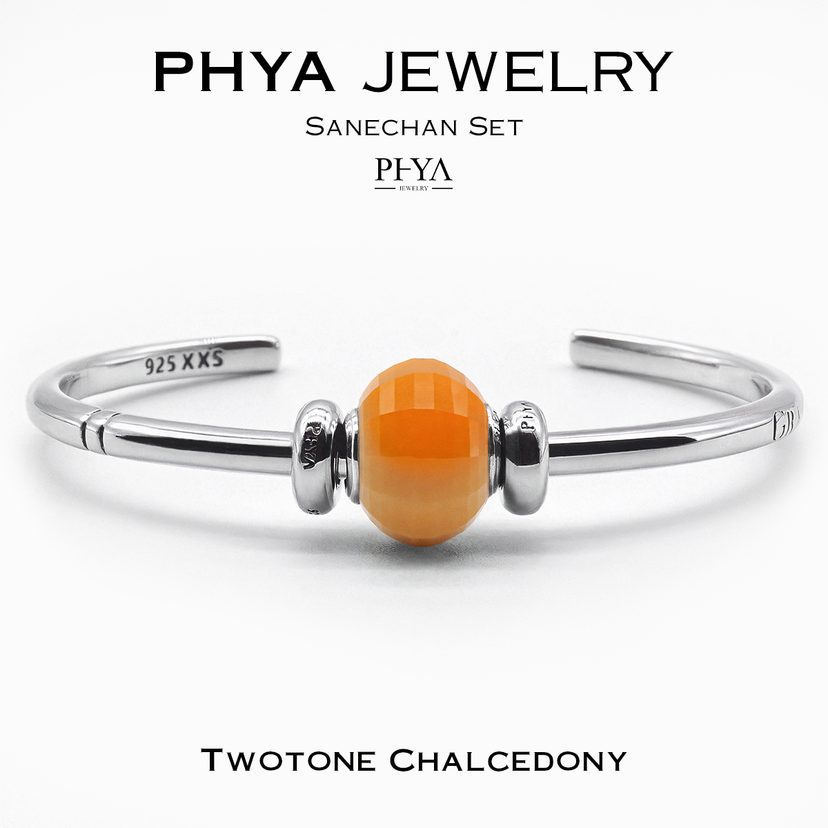 PHYA Sanechan Two Tone Chalcedony Set : กำไลเซ็ตเสน่ห์จันทน์หินทูโทน คาลซิโดนี ราคา 7,550 บาท*ส่งฟรี