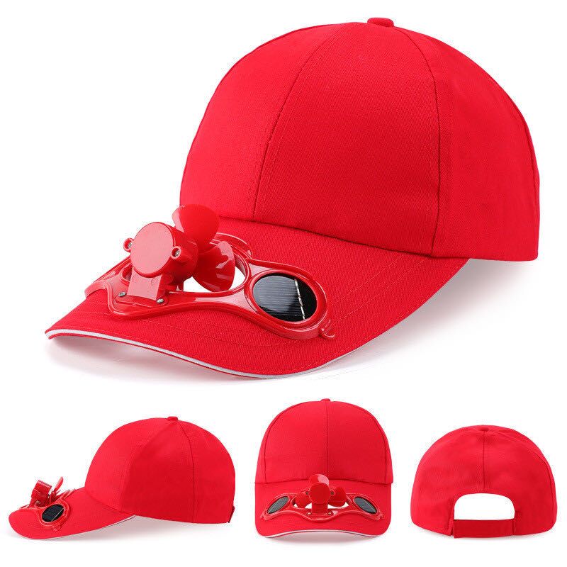หมวก หมวกพัดลม พลังงานแสงอาทิตย์ แฟชั่น ทั้งชายและหญิงสามารถสวมใส่