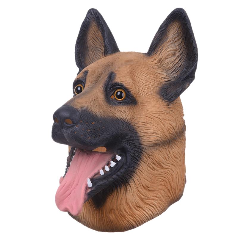 Dog Head Latex Mask Full Face Adult Mask Breathable Halloween Masquerade Fancy Dress Party Cosplay Costume Lovely Animal Mask