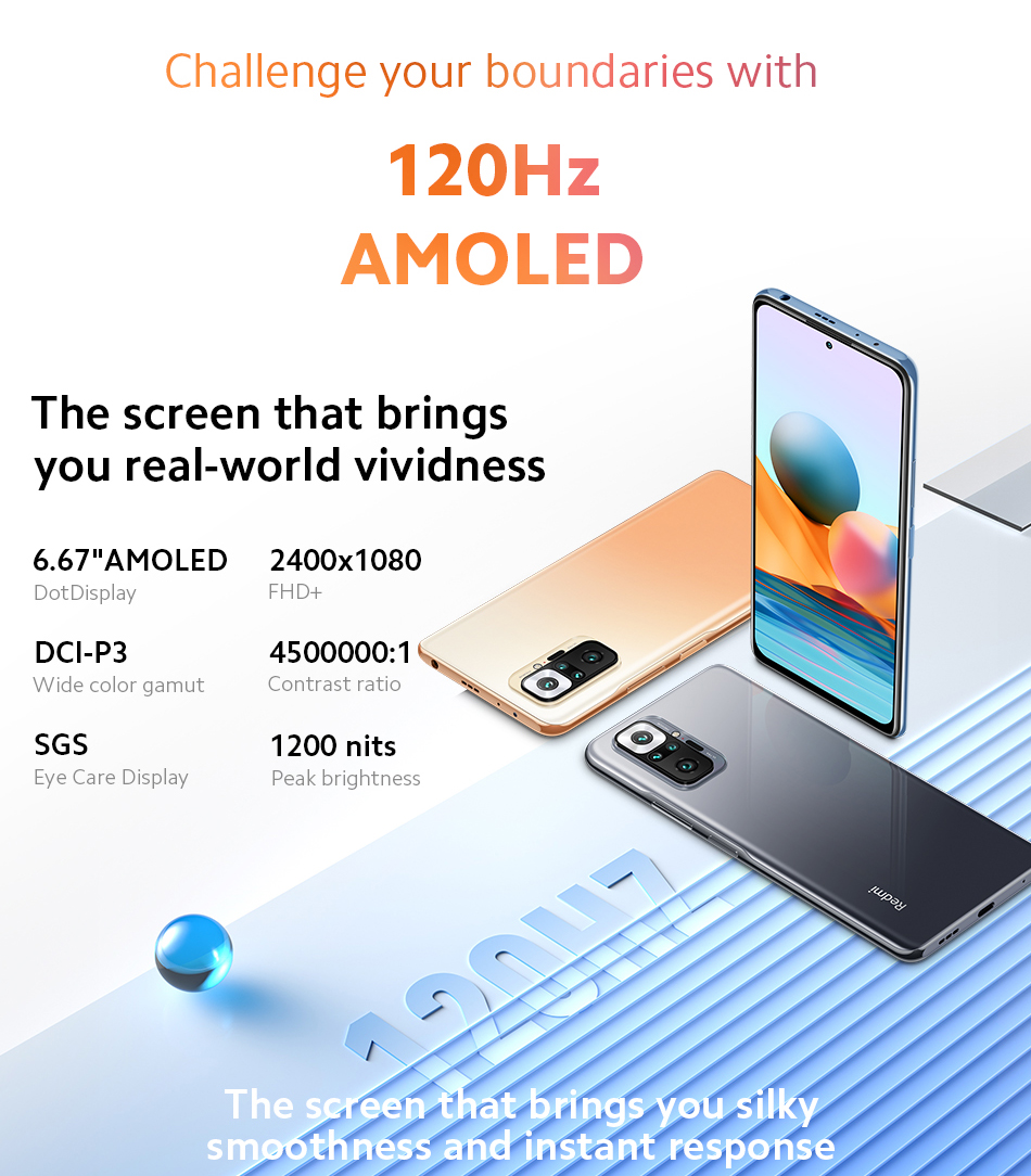 ข้อมูลประกอบของ 【พร้อมส่ง ประกันศูนย์ไทย1ปี 】Global Version Xiaomi Redmi Note 10 Pro 8GB 128GB Smartphone 108MP Snapdragon 732G 120Hz AMOLED Display 33W Fast Charging