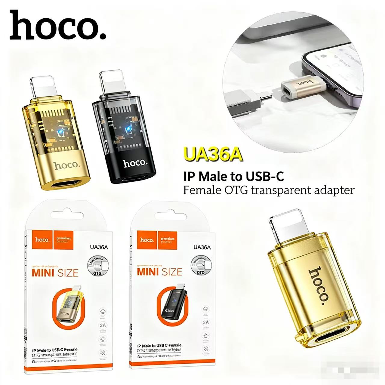 HoCo ua36A ip OTG adapter for Type C to I-P USB2.0 Mini size 100% genuine product ราคา 135 บาท*ส่งฟรี
