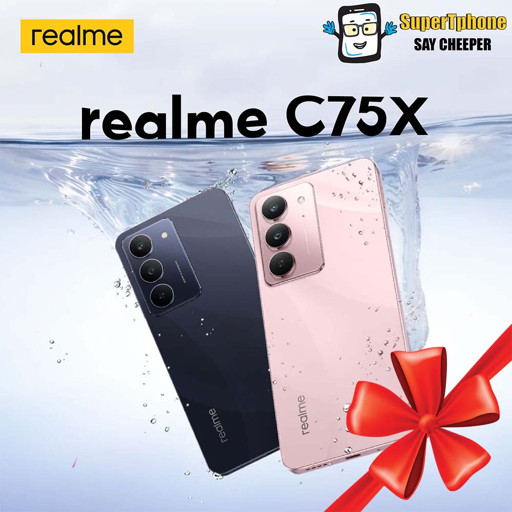 realme C75x (6/128GB)CPU MTK Helio G81 Ultra l แบตเตอรี่ 5600 mAh ราคา 5,066 บาท*ส่งฟรี