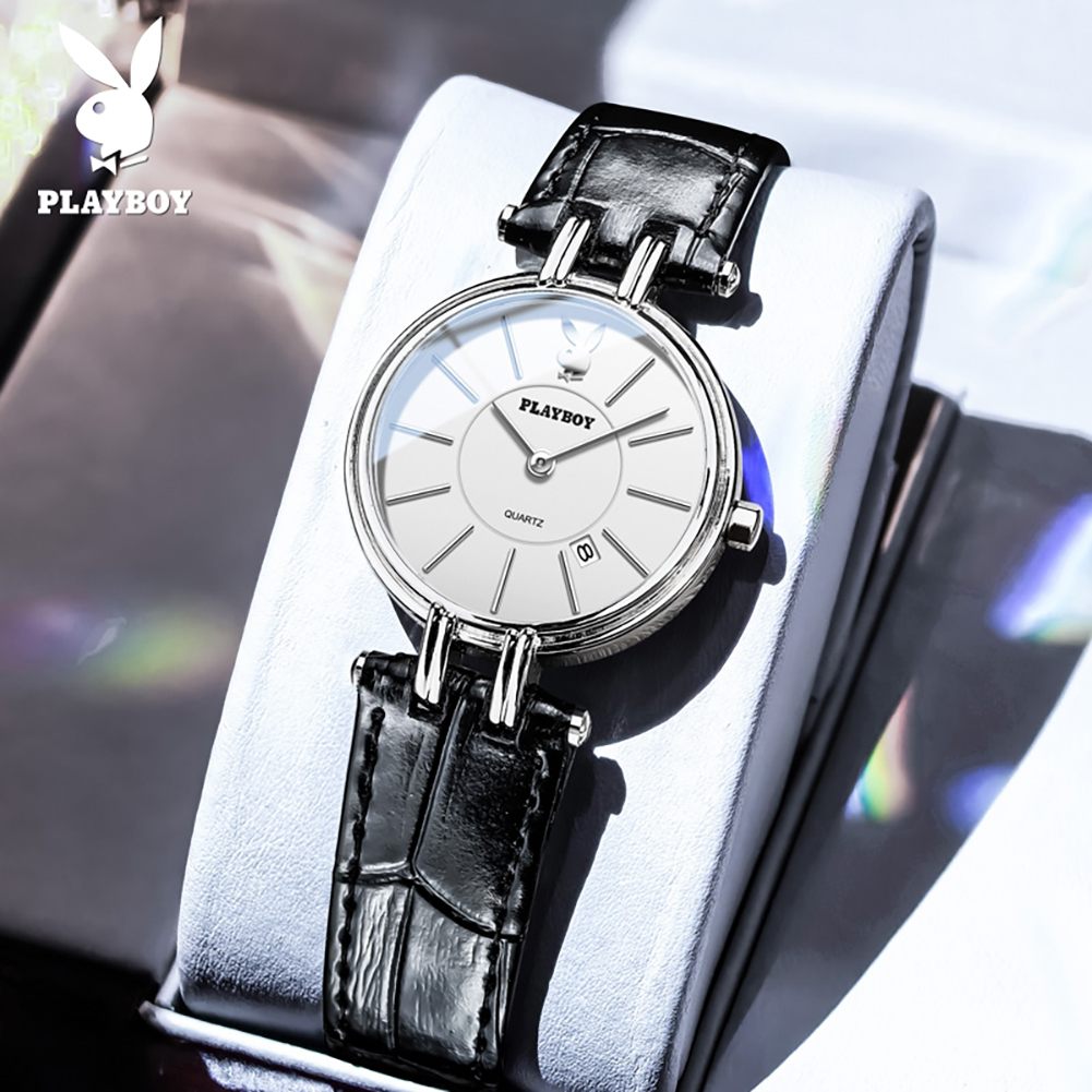 Playboy Women's Wristwatch, Waterproof 30m, Scratch-Resistant Glass, Minimalist, Suitable for Every Occasion. Goes with Every Outfit Girlfriend Gift Plus a Gift Box ราคา 956 บาท*ส่งฟรี