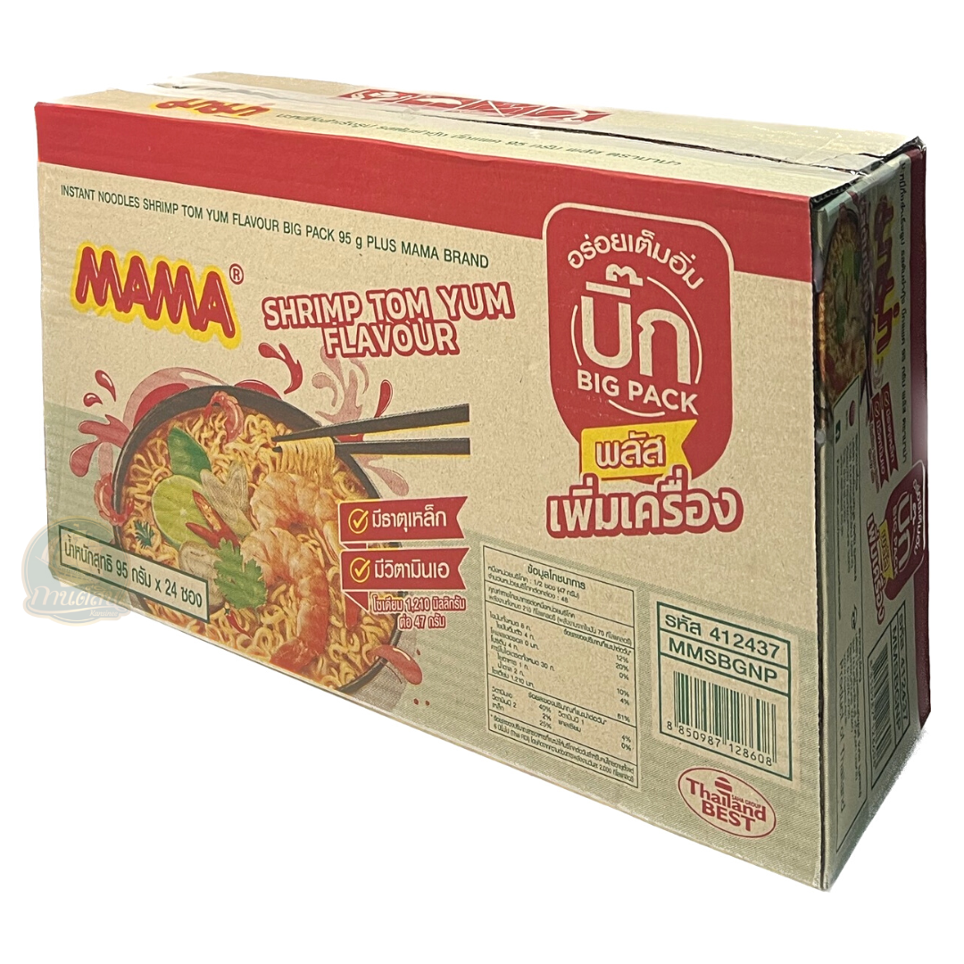 มาม่า บะหมี่กิ่งสำเร็จรูป รสต้มยำกุ้ง บิ๊ก แพ็ค น้ำหนักสุทธิ 90 กรัม บรรจุ 24 ซอง ราคา 248 บาท*ส่งฟรี