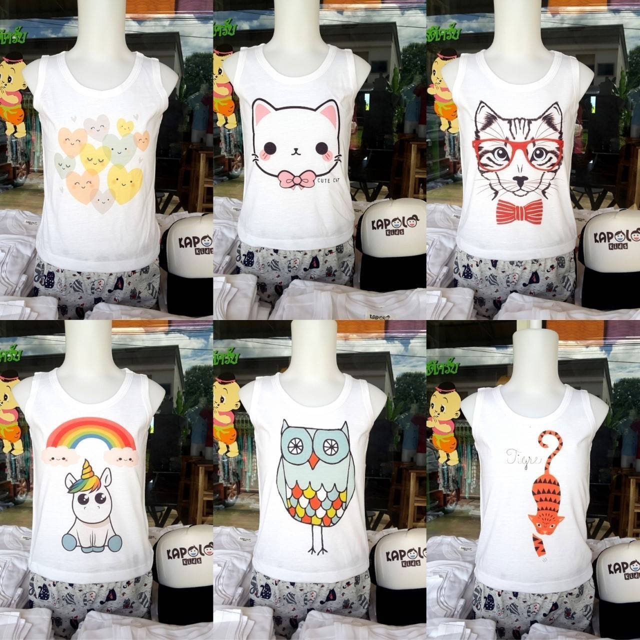 (2 ตัว) (SALE**ร้านจัดคละลาย  ระบุเด็ก ชาย-หญิง)***เสื้อกล้ามเด็ก size  M L XL