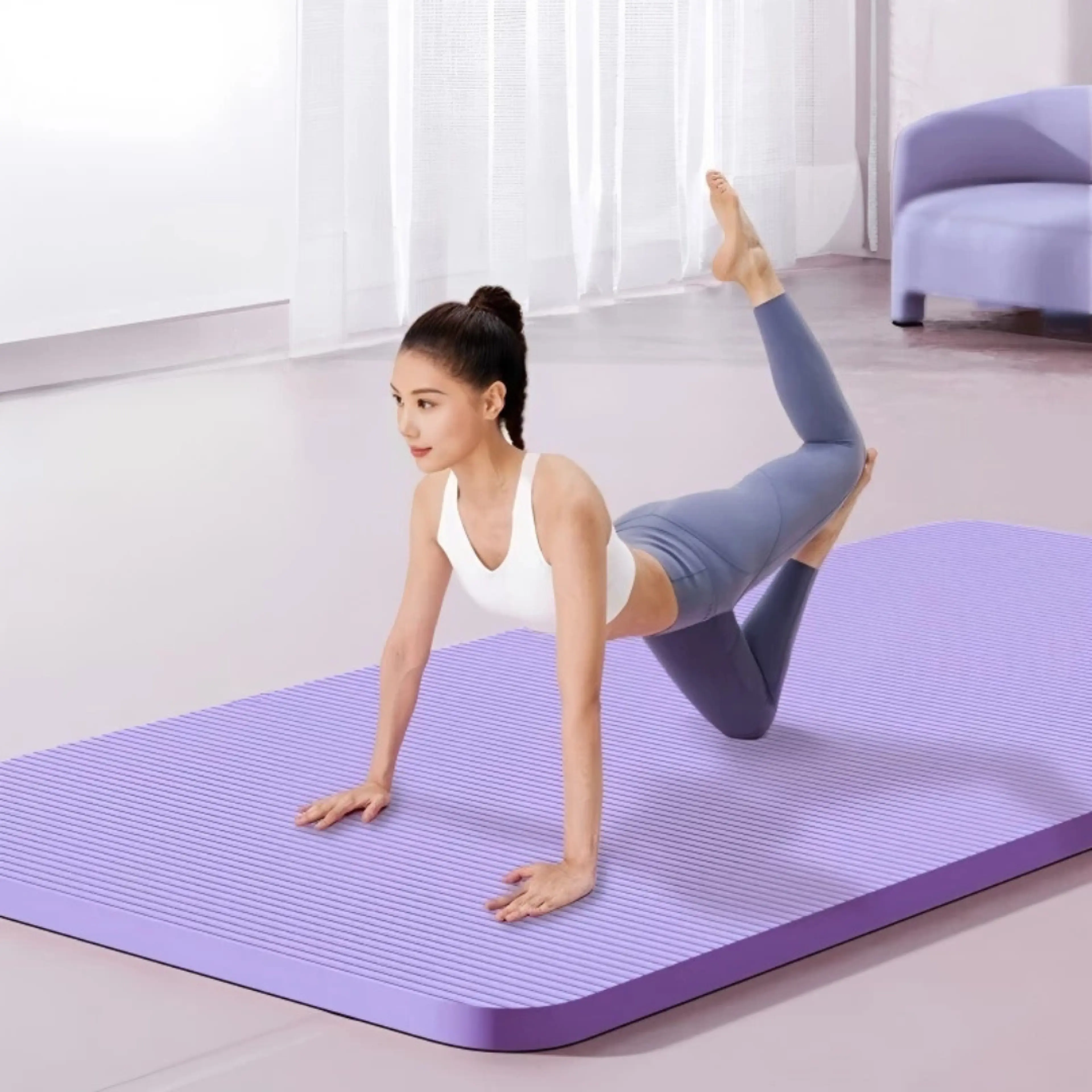 Yoga Mat, Nbr Yoga Mat, Easy to Carry, Exercise Mat, 10 Millimeter Thick.