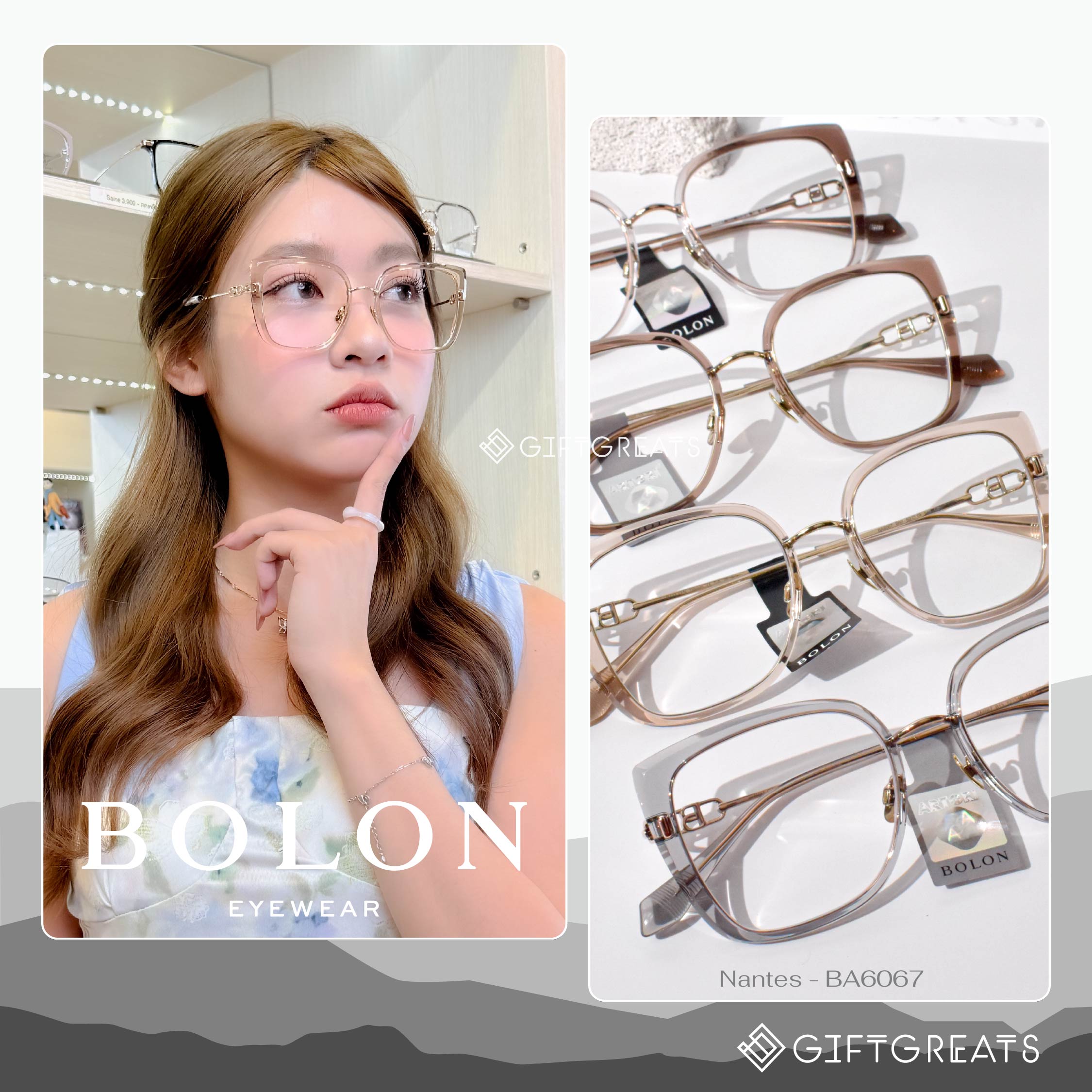 Bolon Nantes Ba6067 - Fw25 Bolon Eyewear Bolon Eyeglass Frames Have a Unique Frame Design and Come with Lenses. Free Eye Prescription. ราคา 3,900 บาท*ส่งฟรี